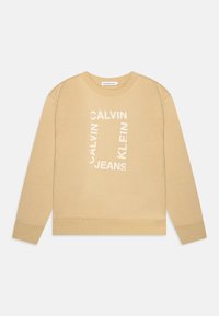 Calvin Klein Jeans - MAXI HERO FLOCK LOGO - Sudadera - pale khaki Imagen en miniatura 1