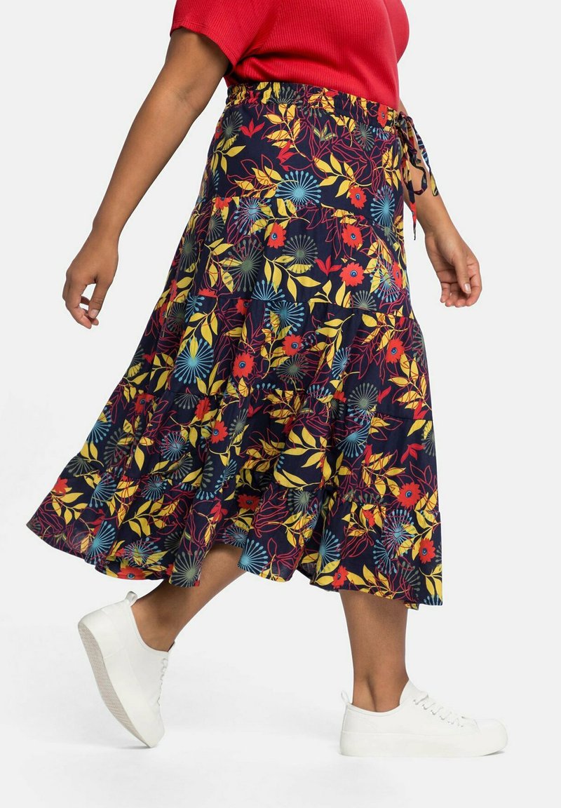 Damen Jeansröcke | Sheego A-Linien-Rock marine bedruckt/dunkelblau - KY78943 Damen Jeansröcke | Sheego A-Linien-Rock marine bedruckt/dunkelblau - KY78943