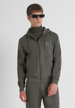 Sweater met rits - taupe