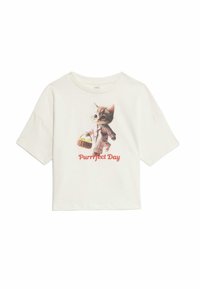 Marks & Spencer YG CAT TEE STRIPE POPLIN LL PJ SET - Nachtwäsche Set - pink