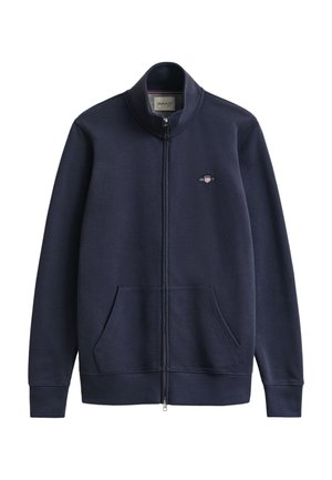 GANT REG SHIELD - Mikina so zipsom - evening blue