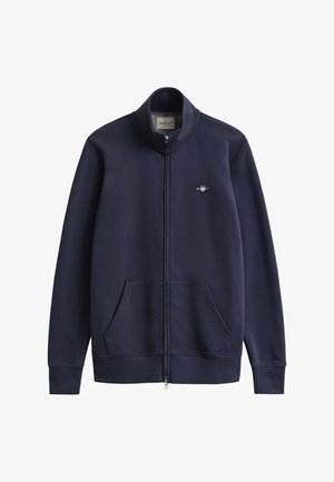 GANT REG SHIELD - Felpa con zip - evening blue