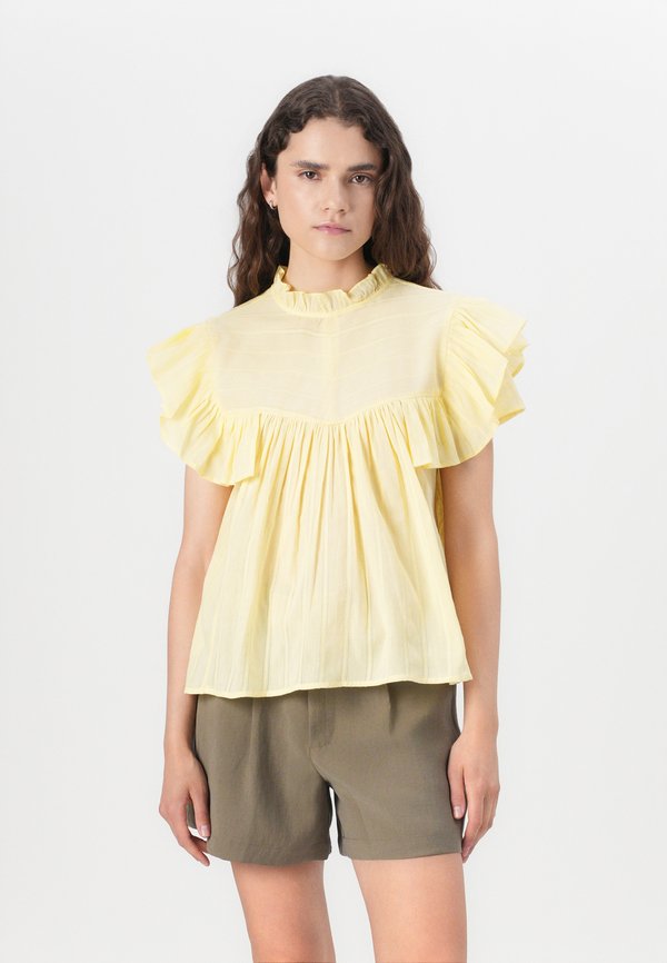 ONLHEIKE FRILL O NECK - Blouse - lemon meringue