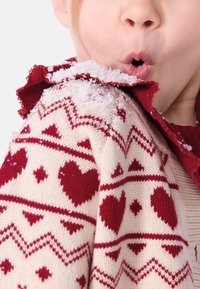 Petit Bateau PETIT CARDIGAN TRICOT JERSEY JACQUARD [93] - Cardigan - avalanche/amarante