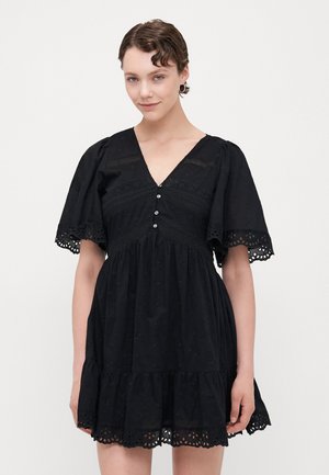FLUTTER MINI DRESS - Shirt dress - true black