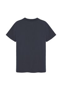 T-shirt a maniche corte di colore blu navy con scollatura rotonda, realizzato in tessuto morbido. Design semplice con taglio dritto e senza motivi o accenti visibili.
