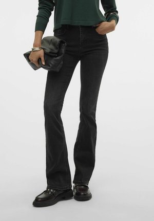 Flared jeans - black denim