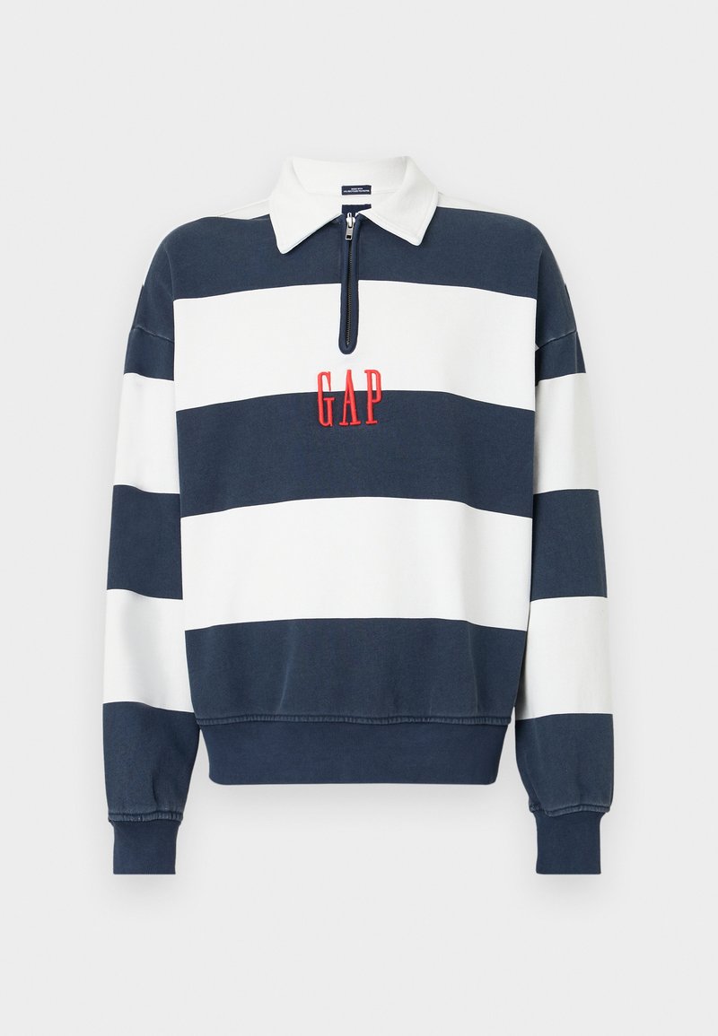 Pull rayé en coton homme marine
