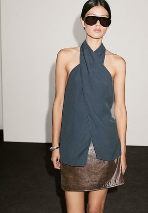 Jupe en cuir - brown