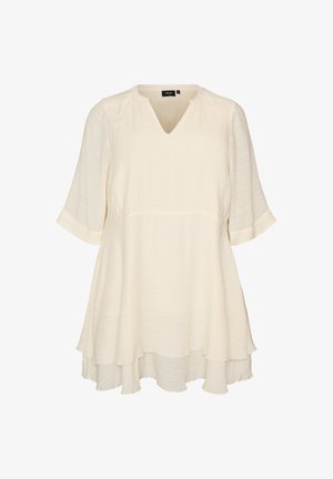 Zizzi, A-LINIEN-KLEID MIT GESTUFTEN RÜSCHEN - Day dress - vanille