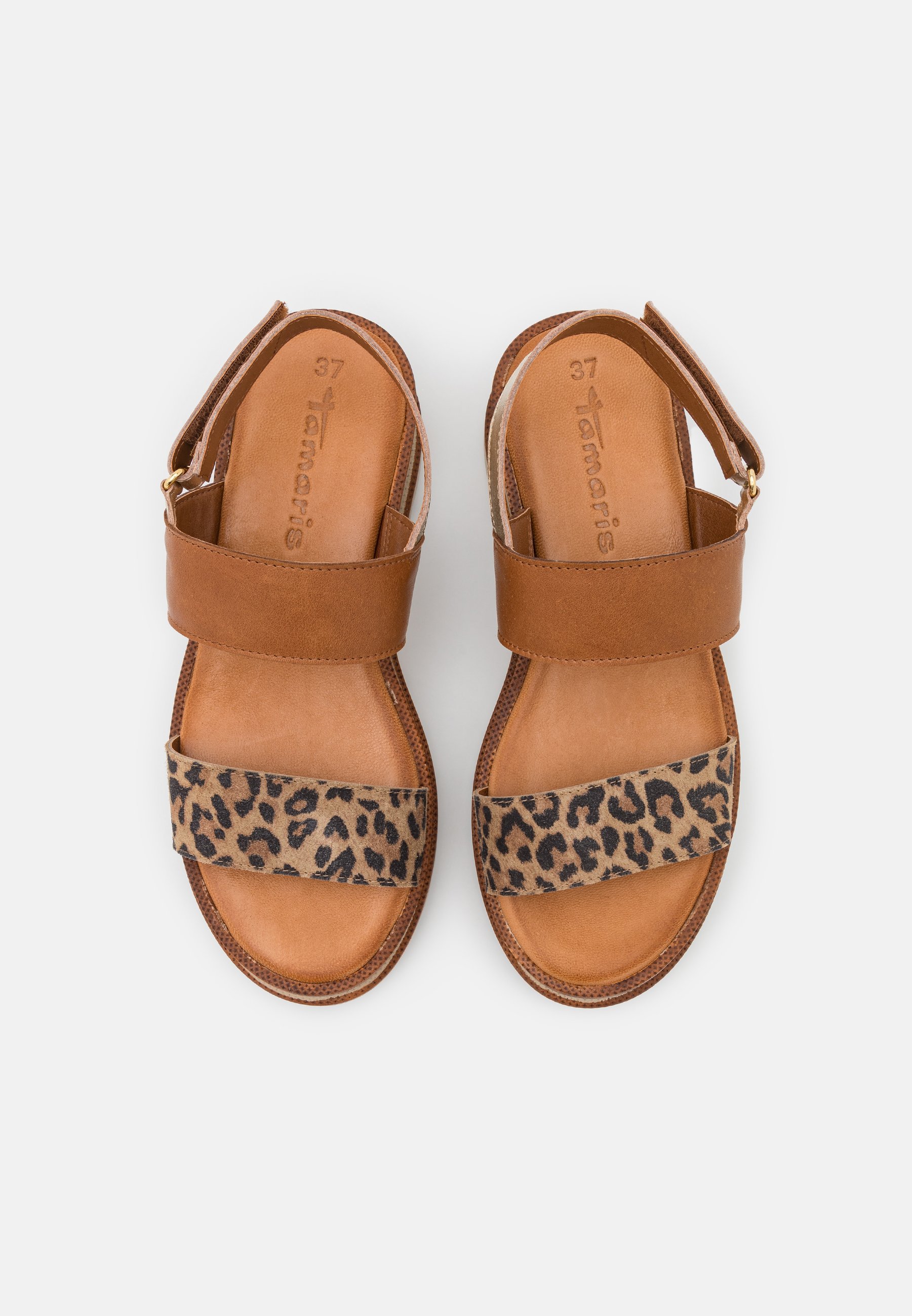 Tamaris Sandalen met plateauzool - cognac - Zalando.be