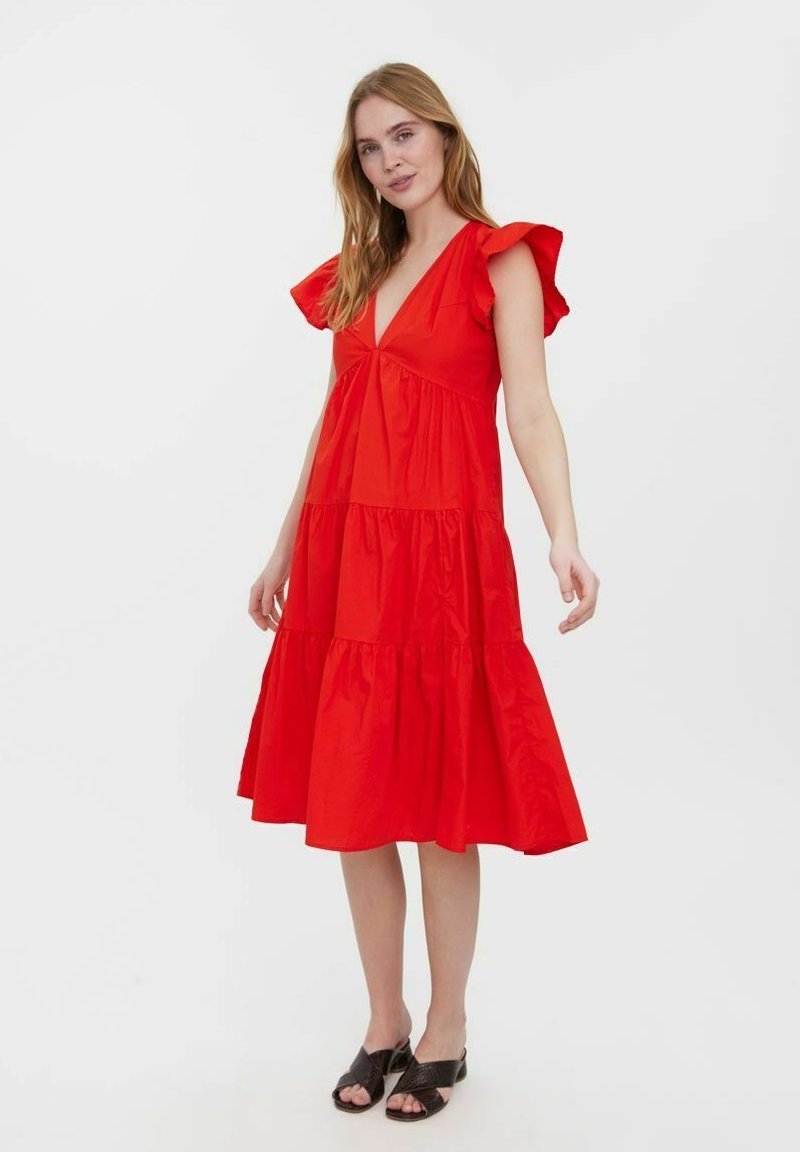 Damen Freizeitkleider | Vero Moda GERÜSCHTES Freizeitkleid spicy orange/orange - IP31054 Damen Freizeitkleider | Vero Moda GERÜSCHTES Freizeitkleid spicy orange/orange - IP31054