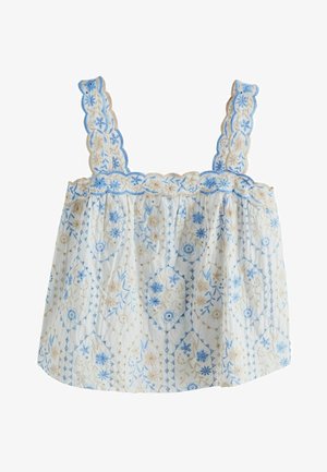 Next, REGULAR FIT - EMBROIDERED TOP . - Top - ecru neutral blue
