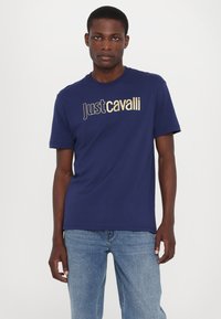 Just Cavalli LOGO - Marškinėliai su spaudiniu - medieval blue