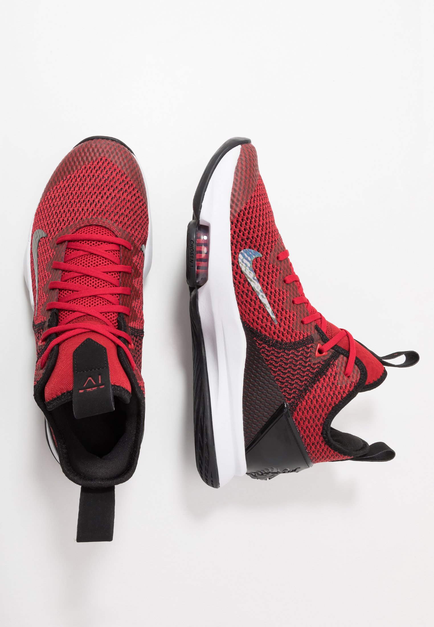 Nike Performance LEBRON WITNESS IV - Basketballsko - black/gym red/university red Nike Performance LEBRON WITNESS IV - Basketballsko - black/gym red/university red