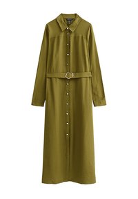 LONG SLEEVE BELTED MIDI - Blousejurk - olive