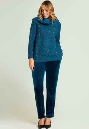 MAGLIA FULL PAILLETTES CON COLLO STACCABILE - Jersey de punto - ottanio