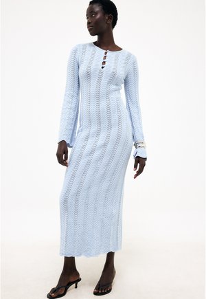 NA-KD, KNITTED CROCHET MAXI DRESS - Maxi-jurk - light blue