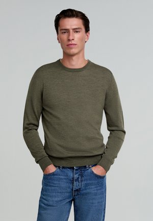 CLASSIC ROUND NECK - Bluză de molton - olive