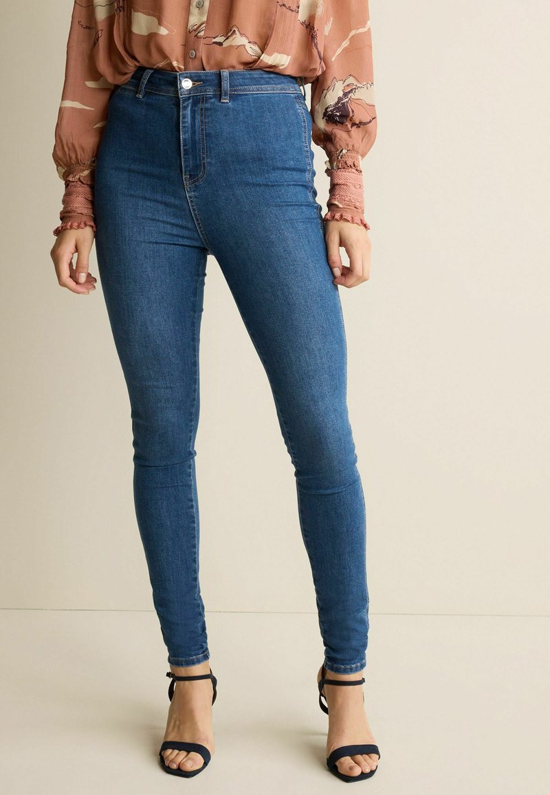 Next HIGH RISE STRETCH Jeans Skinny Fit denim dark blue/blue Zalando.de