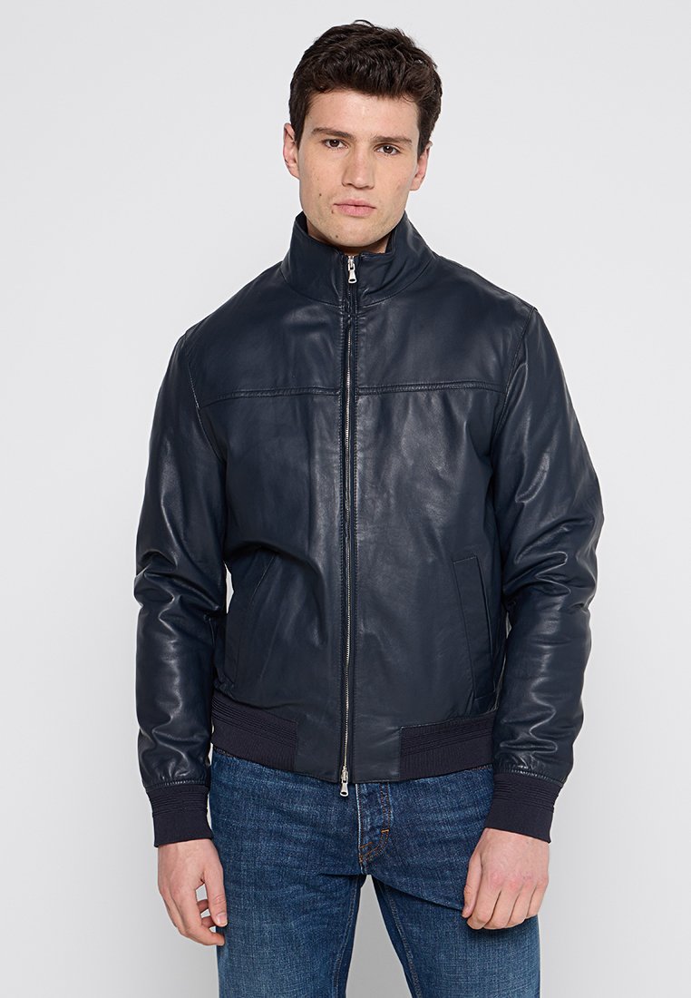 Oakwood Leren jas donkerblauw