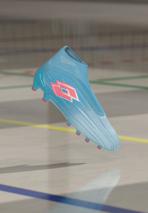 SOLISTA 100 IX GRAVITY FG - Botas de futebol com pitões - retro blue/thrift pink/ballad light blue