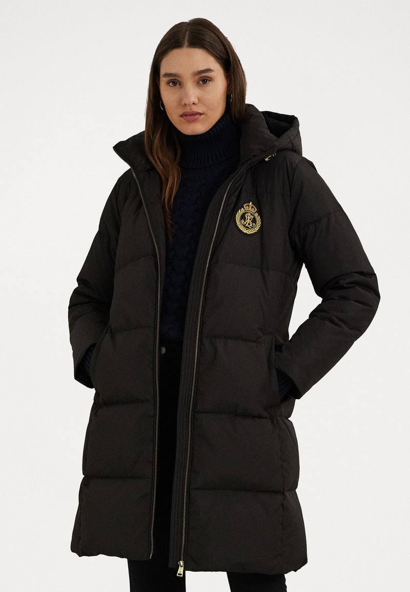 Lauren Ralph Lauren Petite CREST-PATCH HOODED DOWN COAT - Πουπουλένιο μπουφάν - black