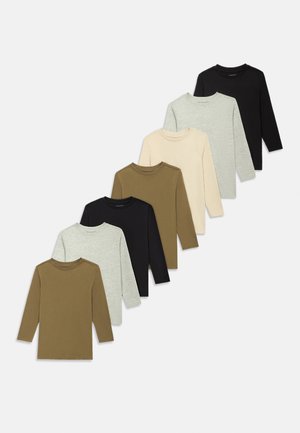 7 PACK UNISEX - Top s dlhým rukávom - black/olive/mottled grey