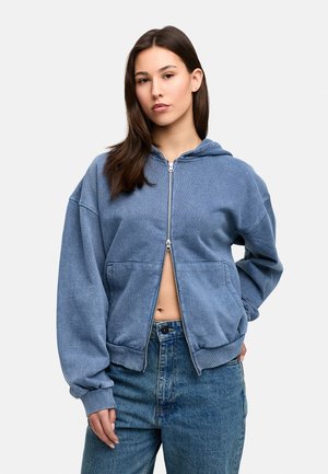 Zip-up sweatshirt - denim blue washed