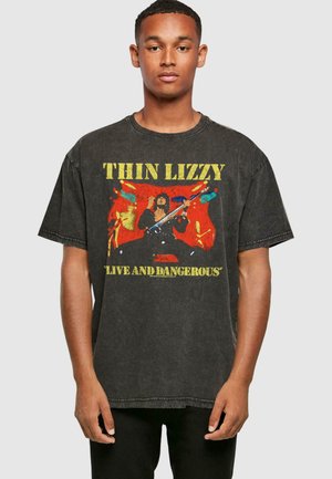 Merchcode THIN LIZZY - LAD BOOTLEG ACID WASHED  TEE - T-shirts med print - black