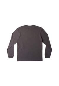 Mörkgrå långärmad t-shirt i bomull, med rund halsringning, åtsittande ärmslut och enkel baksida utan synliga logotyper.