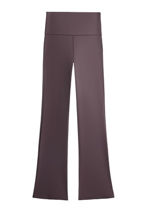 OYSHO, PERFECT-ADAPT HIGH-RISE FLARE TROUSERS - Legging (type pantalon) - purplish brown