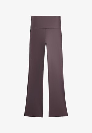 OYSHO, PERFECT-ADAPT HIGH-RISE FLARE TROUSERS - Legging (type pantalon) - purplish brown