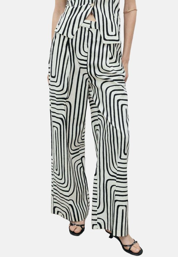 GEOMETRIC - Trousers - ecru