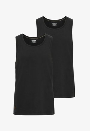 Canottiere di cotone nere, con scollatura rotonda e senza maniche. Include un'etichetta discreta del marchio sull'orlo. Contiene due pezzi.