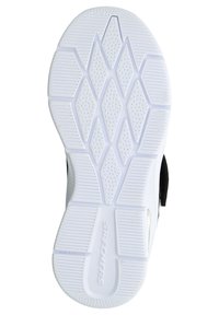 Semelle extérieure en caoutchouc blanc présentant un motif de diamant, des accents texturés et le nom de la marque "SKECHERS" embossé sur le côté.