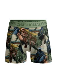 MUCHACHOMALO 2-PACK PRINT SOLID - Úzke boxerky - print blue