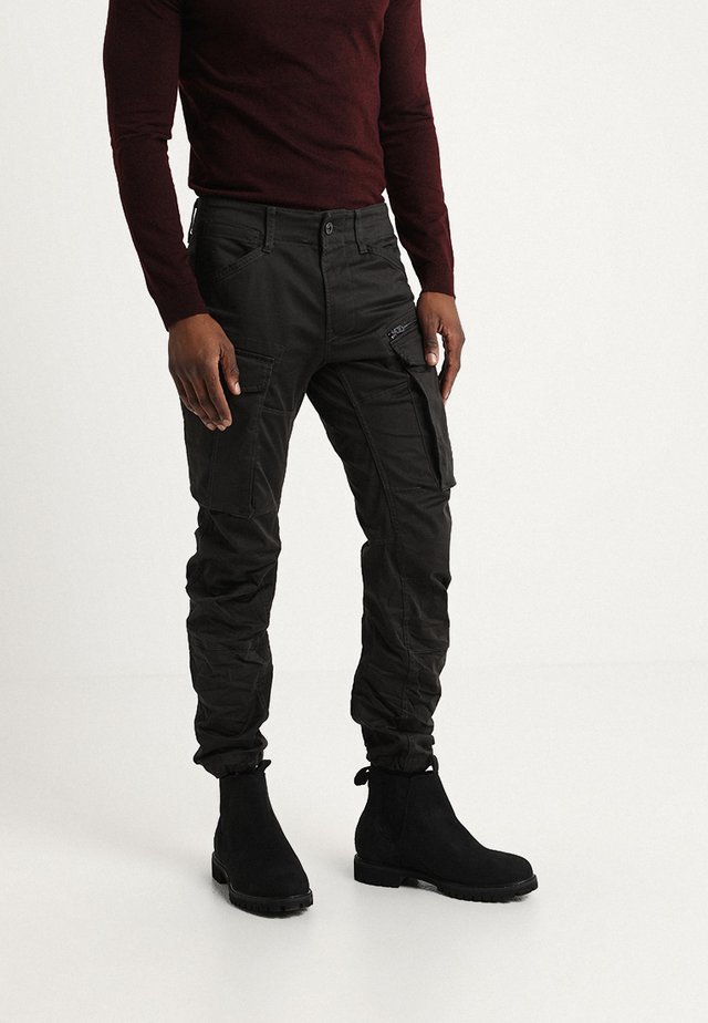 ROVIC ZIP 3D STRAIGHT TAPERED - Pantalon cargo - raven