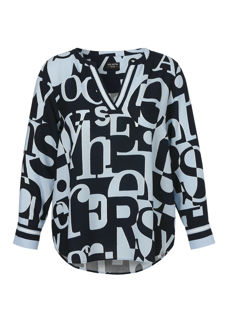 Via Appia Due V-AUSSCHNITT DRUCK - Blouse - hellblau