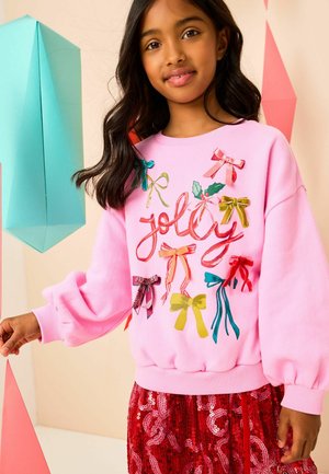 Next, REGULAR FIT - CHRISTMAS - Mikina - pink bow jolly