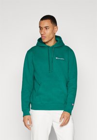 Champion ICONS HOODED SMALL LOGO - Jersey con capucha - dark green