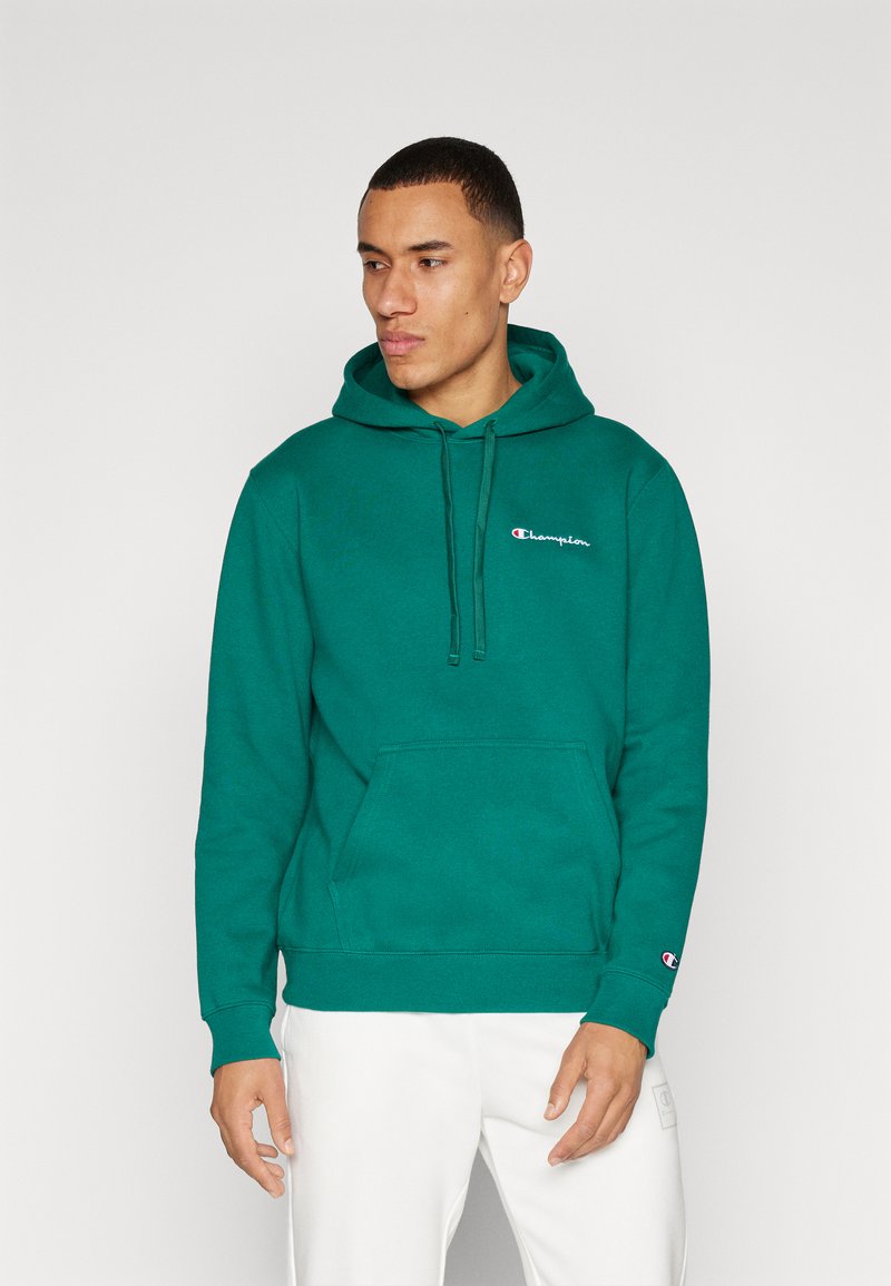 Champion ICONS HOODED SMALL LOGO - Jersey con capucha - dark green