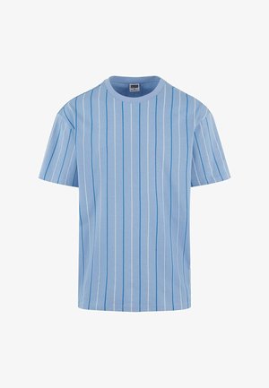 Svijetloplava majica s kratkim rukavima, s vertikalnim bijelim i tamnoplave pruge. Izrađena od mekog pamuka s okruglim izrezom.