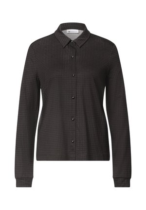 Street One, LONG-SLEEVE JERSEY SHIRT WITH A BLOUSE-STYLE LOOK - Chemisier - black coffee
