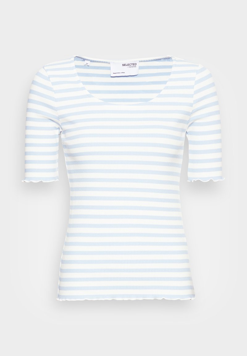 Damen T-Shirts | Selected Femme SLFANNA U NECK T-Shirt print cashmere blue/snow white/hellblau - WF79070 Damen T-Shirts | Selected Femme SLFANNA U NECK T-Shirt print cashmere blue/snow white/hellblau - WF79070