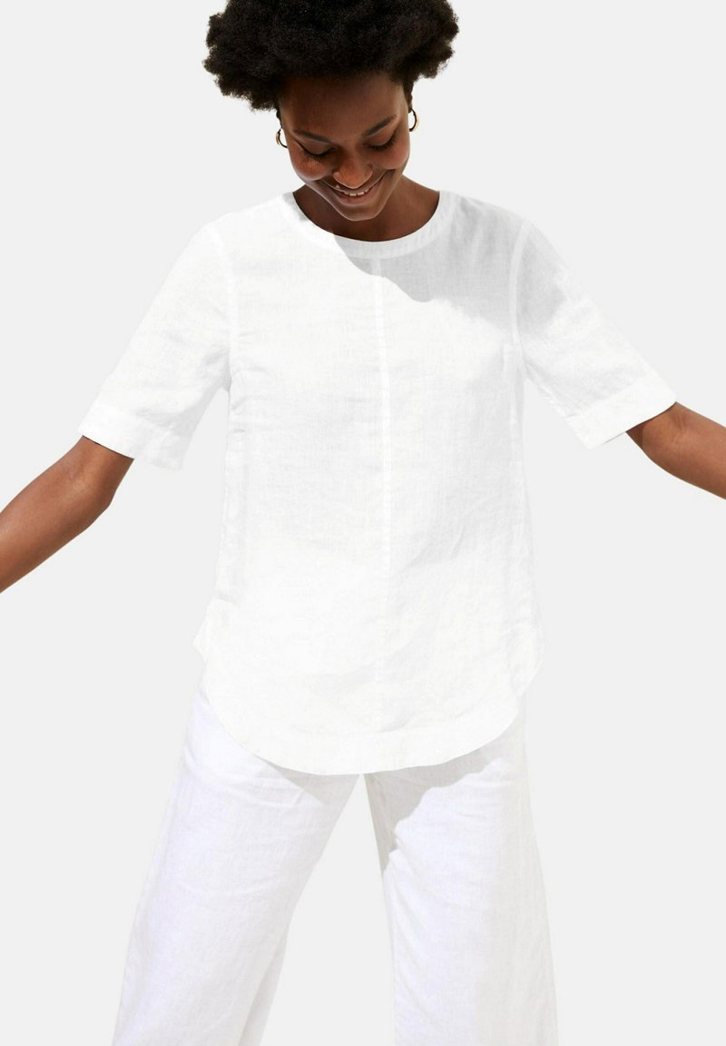 Marks & Spencer LINEN BOXY TSHIRT Top white/bianco Zalando.it