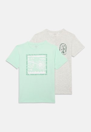 NKMVUX 2 PACK - Print T-shirt - honeydew/light grey melange