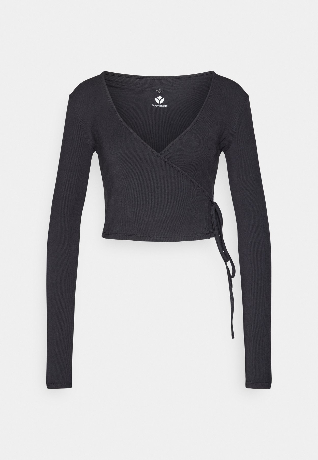 LONG SLEEVE RIBBED WRAP TOP