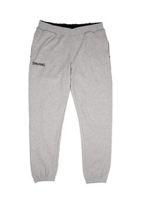Graue Sweatpants aus weichem Stoff, mit schmal zulaufendem Design, elastischem Bund und Seitentaschen. "SPALDING"-Logo auf der linken Hüfte.