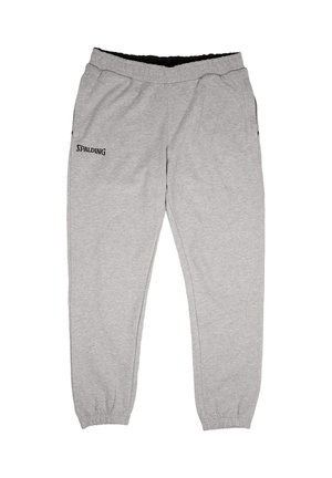 Graue Sweatpants aus weichem Stoff, mit schmal zulaufendem Design, elastischem Bund und Seitentaschen. "SPALDING"-Logo auf der linken Hüfte.